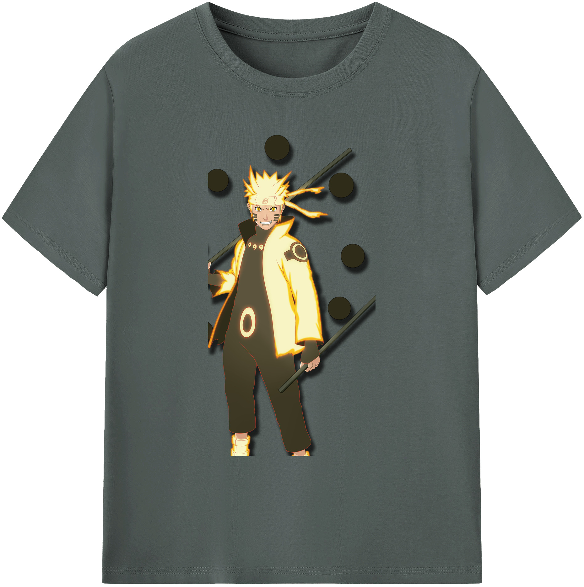 （画像用） NARUTO -ナルト- うずまき ナルト Uzumaki Naruto 綿100％ メンズ半袖Tシャツ｜肌触りやわらか＆通気性